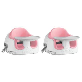 Bumbo Baby Toddler Adjustable 3 in 1 Multi Seat High Chair & Booster Seat w/ Removable Tray and Buckle Strap for Toddlers 1 to 3, Cradle Pink (2 Pack)