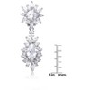 Guili Double Halo GV Sterling Silver with Colored Cubic Zirconia Emerald, Ruby, Sapphire, and Classic Cluster Dangle Earrings for Bold Elegance - 2 of 3