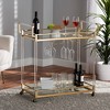 Savannah Metal and Glass Wine Cart Gold/Clear - Baxton Studio - 3 of 4