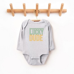 The Juniper Shop Block Checkered Lucky Dude Baby Long Sleeve Bodysuit - 1 of 3