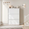 Shoe Cabinet with Flip Drawers, Wooden Shoe Organizer Cabinet with Adjustable Shelf, Shoe Storage for Entryway, Hallway, Living Room - 2 of 4