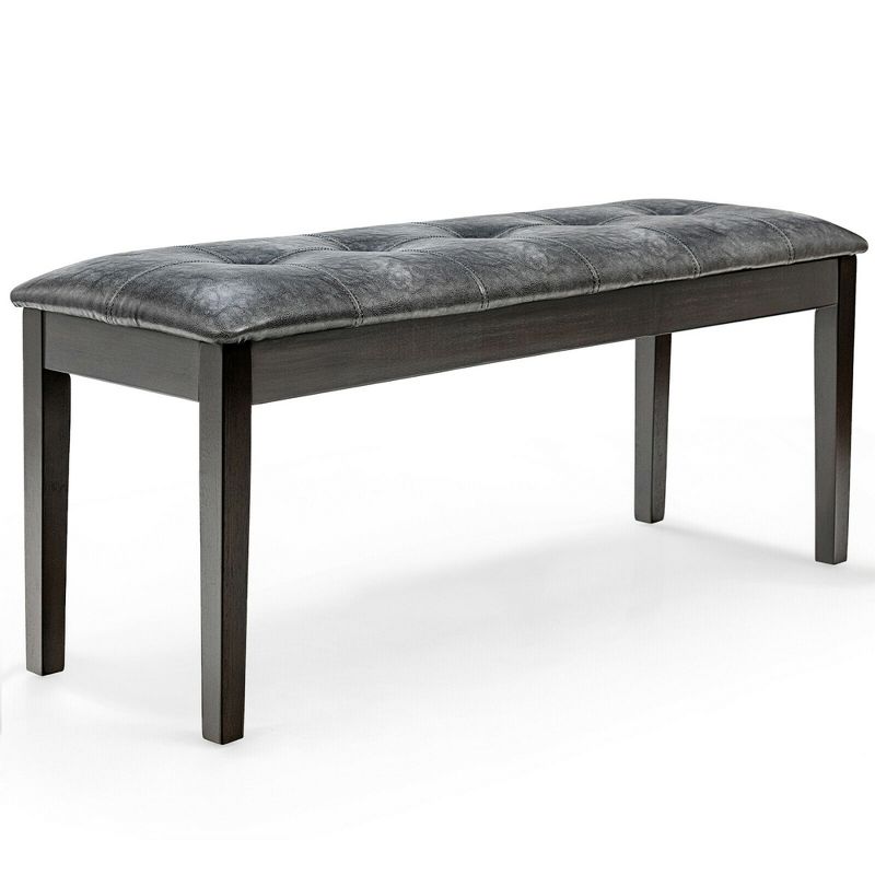 Costway Upholstered Dining Bench w/Padded Seat for Kitchen Bedroom Entryway Grey, 1 of 14