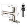 ChicFurnit Bathroom Sink Faucet Single Handle Modern Basin Faucet with Pull Out Sprayer and Pop Up Drain for Trendy Bathrooms, Silver, 17"*10"*4" - 3 of 4