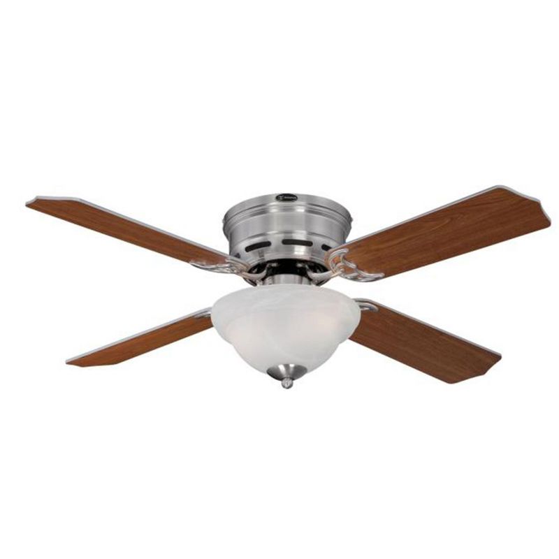 Westinghouse Hadley 42 Inch Brushed Nickel Finish Ceiling Fan with 4 Reversible Blades and Bowl Light Kit with 2 Candelabra Base Light Bulbs, 1 of 7