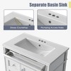 Okak Modern Freestanding Bathroom Vanity with Top Sink,Solid Wood Bathroom Storage Cabinet with 2 Drawers & Tip-out Drawer - 3 of 4