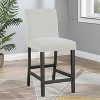 Simple Relax Set of 2 Upholstered Counter Height Dining Chairs in White and Charcoal Grey - 2 of 4