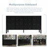 Stylish Storage Cabinet Sideboard,Unique Geometric Circle Door Design, MDF Wooden Cabinet with Adjustable Shelves,for Study, Entryway -Black - 3 of 4