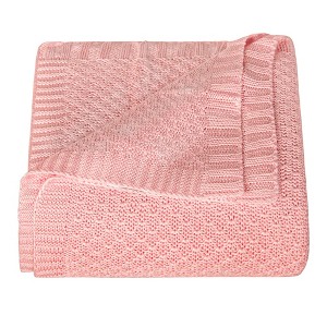 Bamboo-Derived Rayon Toddler Blanket, Cooling Breathable Cable Knit Blanket for Crib & Stroller, 30x40 Inch - NTBAY - 1 of 4