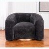 HomeRoots 37" Black And Gold Faux Shearling And Upholstered Arm Chair - 2 of 4