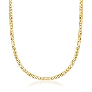 Ross-Simons Italian 18kt Gold Over Sterling Popcorn-Chain Necklace Size 18 - 1 of 3