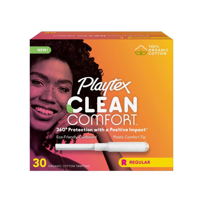 Playtex Clean Comfort Organic Tampons Regular Absorbency - 30ct, 1 of 10