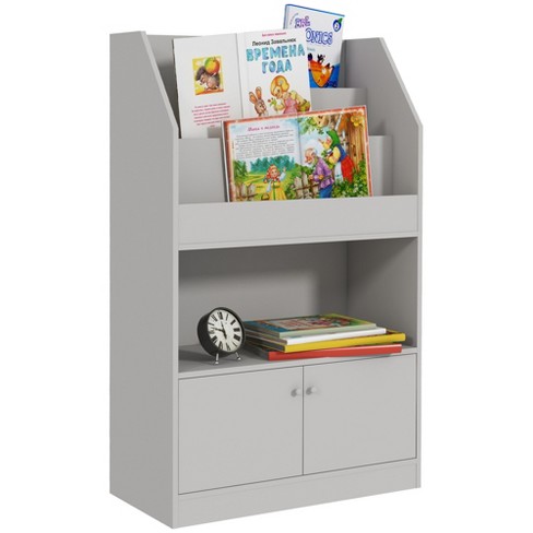 Qaba Toy Storage Cabinet, Kids Bookcase Childrens Bookshelf For Kids Room,  Bedroom, Playroom, Nursery, Gray : Target