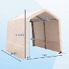 GustoWave 7x10FT Outdoor Portable Storage Shed with Roll-Up Door for Motorcycle, Garden and Tools - 3 of 4