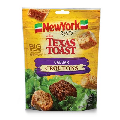 New York Bakery Texas Toast Caesar Croutons, 5 oz Bag (Pack of 2)