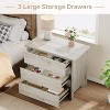 Lantine Wood Nightstand with 3 Drawers, Farmhouse Bedside Table with Storage for Bedroom and Small Spaces, Easy Assembly - 4 of 4