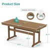 Rectangle Outdoor Dining Tables for 6, HDPS Weather Resistant Patio Dining Table, 66" Outdoor Tables with 1.96" Umbrella Hole. - 3 of 4