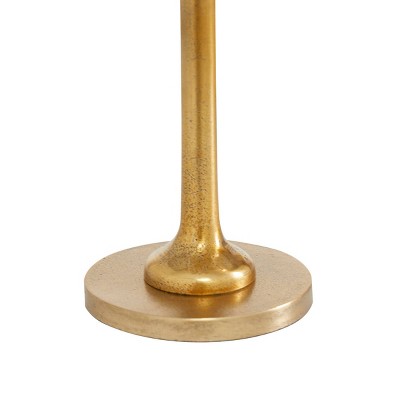 Gold Aluminum Palm Tree Taper Candle Holders Set of 3