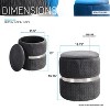 NicBex Storage Ottoman Bench for Bedroom,13.5 Inch Round Storage Bench with Velvet Fabric,Ottoman for Living Room,Bedroom,Entryway,Gray/Silver - 3 of 4