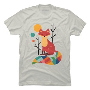 Men's Design By Humans Rainbow Fox By AndyWestface T-Shirt - 1 of 3