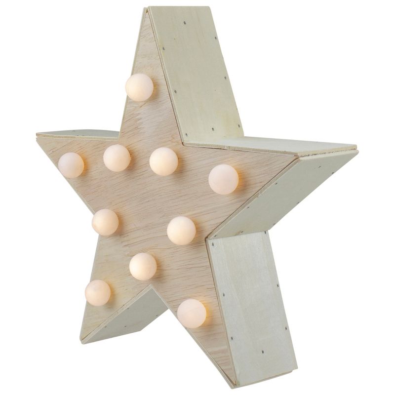 Northlight 9.25" Lighted 5 Point Wooden Star Christmas Tabletop Decor, 5 of 6