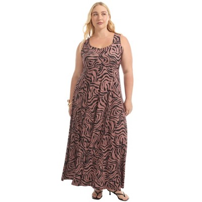 June + Vie by Roaman's Women's Plus Size Sleeveless Sweetheart Dress