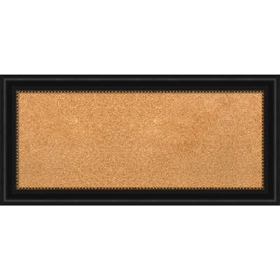 Manhattan Black Framed Natural Cork Bulletin Board 34x16