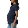 Women's Women's Crew Neck Side-Ruched Maternity Short Sleeve Top | Motherhood Maternity - 3 of 3