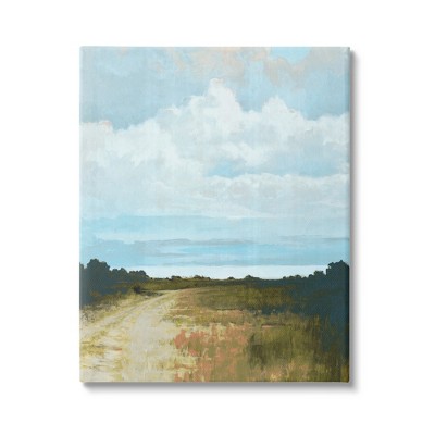 Stupell Atmospheric Blue Clouds Over Path Gallery Wrapped Canvas Wall Art
