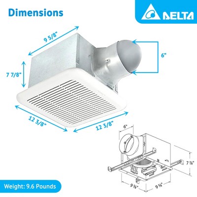 White Galvanized Steel Energy Star Ceiling Mount Exhaust Fan