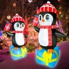 Itopfox 5.5FT Christmas Inflatable Penguin with Gift Boxes LED Lighted Blow Up Yard Decoration 1 Piece for Indoor Outdoor Lawn Holiday - 2 of 4