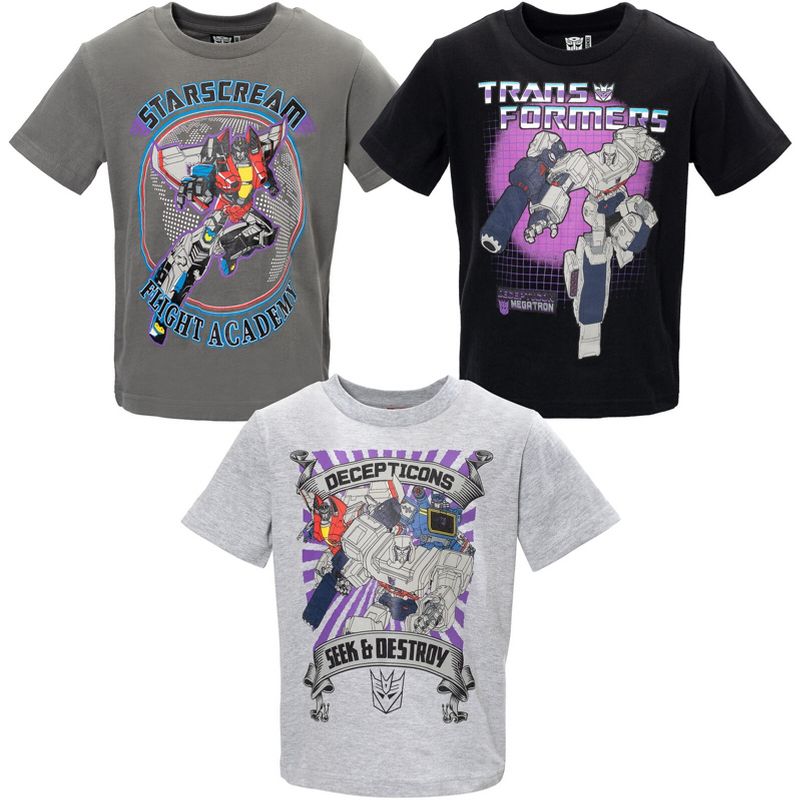 Transformers Megatron 3 Pack Athletic Pullover T-Shirts Toddler to Big Kid, 1 of 9