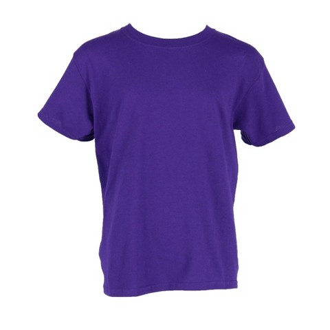 Gildan Girl's Crew Neck Cotton Tee Shirt, Large, Purple