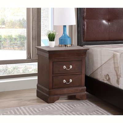 NicBex Nightstand with 2 Drawers,22 inch /21 inch Side Table with Metal Handles and  Elegant Finish,Classic Bedside Table for Bedroom,Living Room