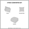 Sapphtopaz 4-Piece Blush Crushed Velvet Comforter Set, Diamond Quilted King/Cal King Quilt Set with 2 Shams & Decorative Pillow -Champagne - 4 of 4