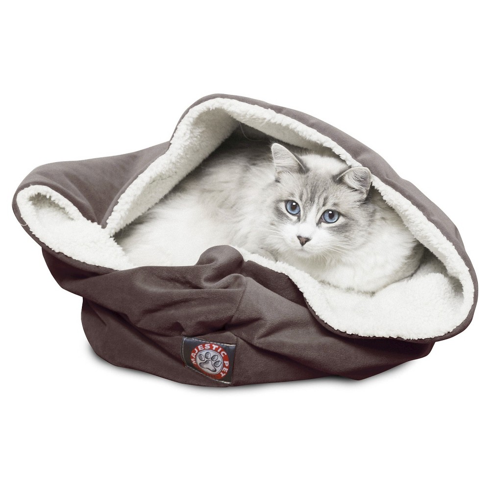 UPC 788995640004 product image for Majestic Pet Suede Burrow Cat Bed Chocolate 17 in, Brown | upcitemdb.com