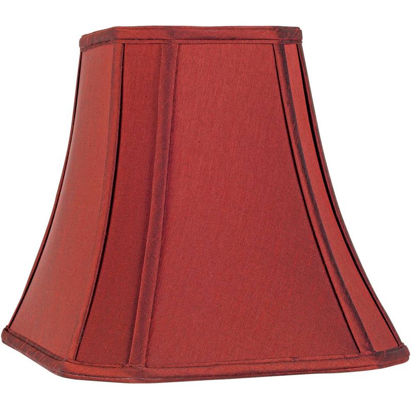 Springcrest Set of 2 Rectangular Lamp Shades Red Medium 8" Wide x 6" Deep at Top 14" Wide x 11" Deep at Bottom 11" High Spider Harp Finial, 3 of 6