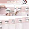No Hook Shower Curtain with Snap in Liner Set Less Time Waffle Shower Curtain for Bathroom 75" L x 72" W Pink - 2 of 4