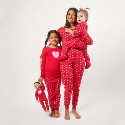 Leveret Matching Family Valentines Pajamas Heart Print