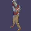 Women's Design By Humans Christmas Zombie By Ayota Racerback Tank Top - 2 of 3