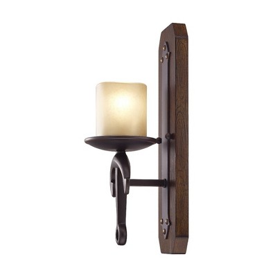 Olde Bronze Nautical Anchor Wall Sconce with Satin Glass