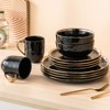 vancasso 16-Piece Dinnerware, Black With Golden Edge, Stoneware Tableware, Dinner Plate, Dessert Plate, Bowl And Mug For 4 Person, Round Plate - 4 of 4