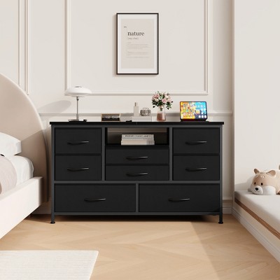 8 Deep Drawers Dresser TV Stand with Power Outlet for 55'' Long TV
