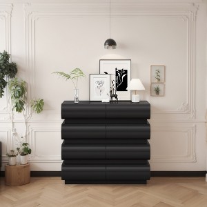 8 Drawer Dresser for Bedroom, Black Dresser No Handle, Modern 8 Chest of Drawers with Wide Storage - 1 of 1