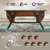 Bestier Lift-Top Coffee Table with Storage Shelf, 41” LED Lift Tabletop Dining Table for Living Room, Sofa Side Table Modern Center Table, Walnut - 4 of 4