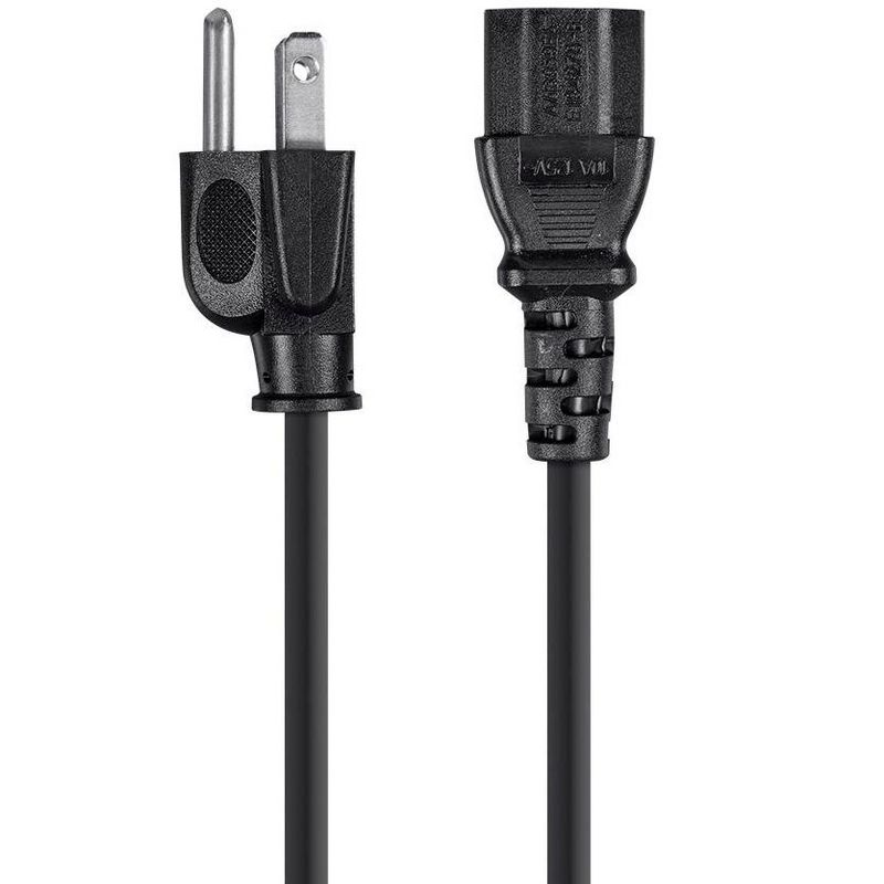 Monoprice 3-Prong Power Cord - 6 Feet - Black | NEMA 5-15P to IEC 60320 C13, 14AWG, 15A, 2 of 7