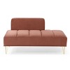 56" Width End of Bed Bench,Velvet Fabric Upholstered 2 Seater Sofa Couch Entryway Ottoman Bench,Fuzzy Sofa Stool Footrest,Window Bench-Cuddlewood - 3 of 4