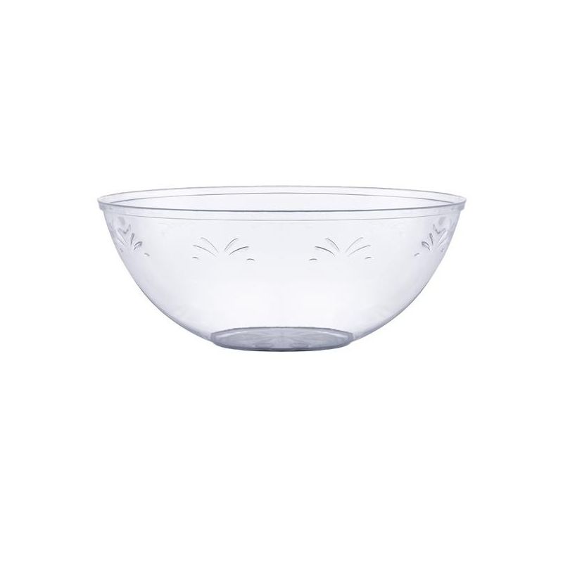 Crown Display 4 Pack Clear Disposable Round Salad Bowls Serving Bowl with Leaf indentation, 1 of 8