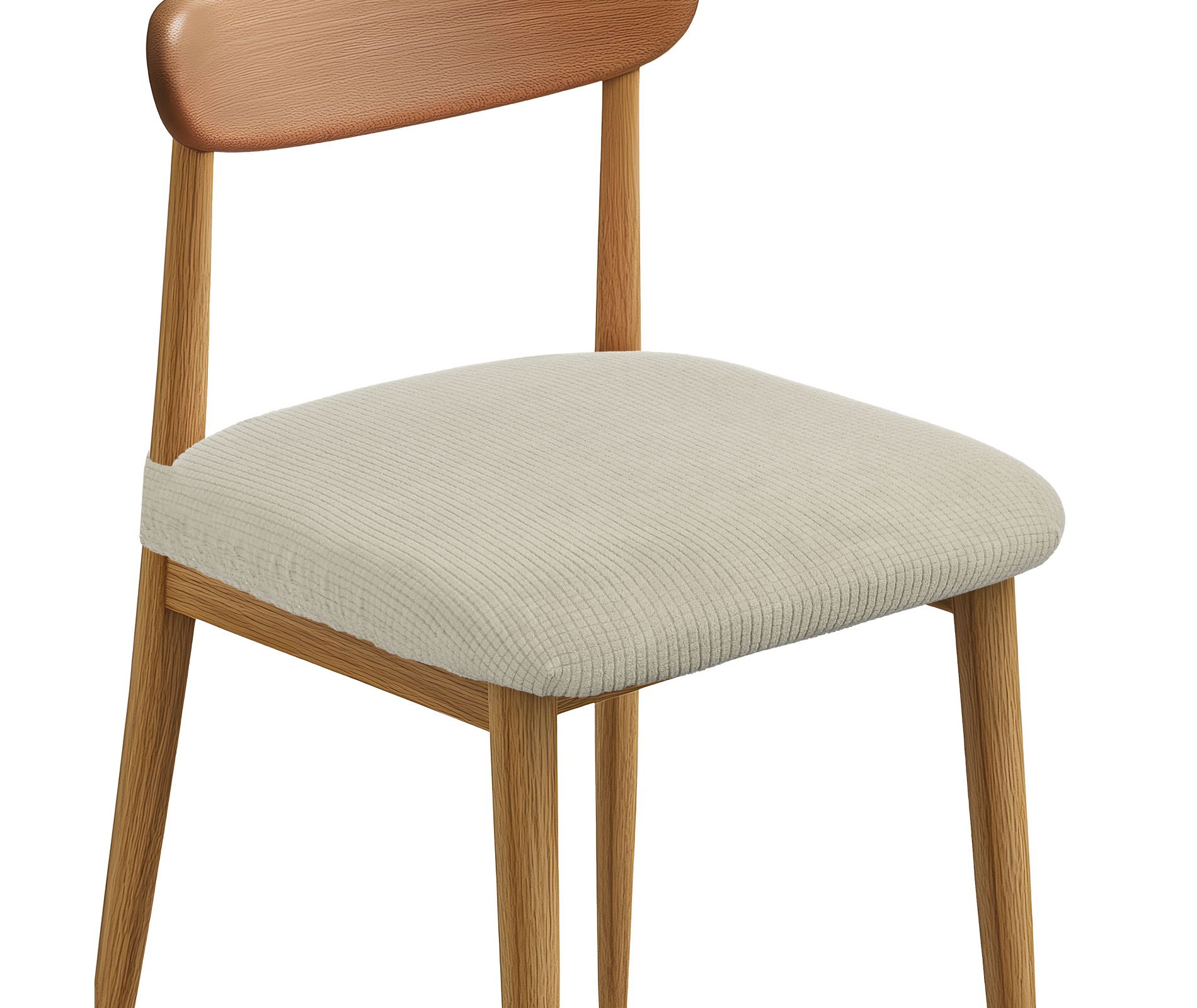 Unique Bargains Washable Stretch Soft Dining Chair Cushion Covers 4 Pcs Beige
