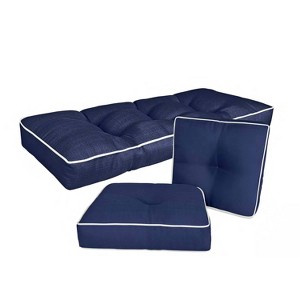 Home Fashions International 3pc O'Linen Wicker Outdoor Cushion Set - 1 of 4
