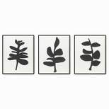 (Set of 3) 16" x 20" Abstract Floral Parchment Textured Framed Canvas Set - Tyler & Finn